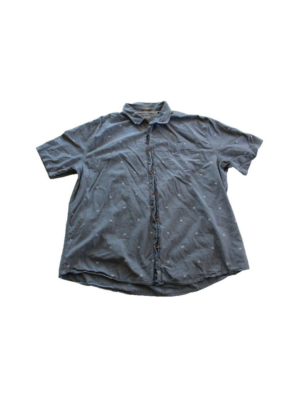 Quiksilver Waterman Mens XXL Blue‎ Short Sleeve Button Up Shirt Regular Fit